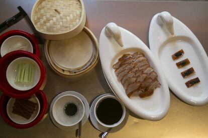 El pato imperial Beijing del China Crown.
