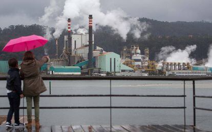 La papelera de Ence en la r&iacute;a de Pontevedra.