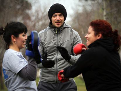 Una de las sesiones de Bootcamp en el Retiro, para hacer deporte y practicar inglés a la vez