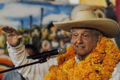 López Obrador, en el municipio de Tixtla, Guerrero.