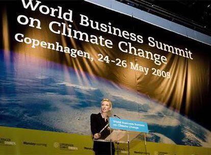 La actriz Cate Blanchett, durante su intervención sobre el cambio climático.
