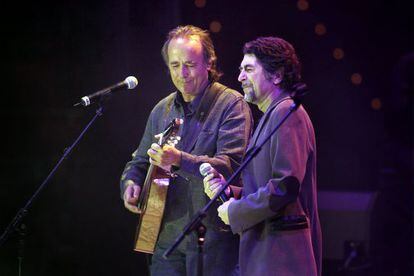 Concierto inaugural en Zaragoza de la gira de Serrat y Sabina