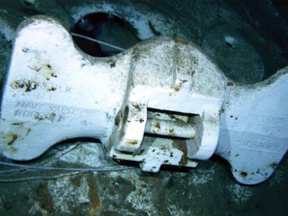 Restos del naufragio del USS Indianapolis.