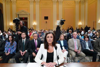 Cassidy Hutchinson, during her appearance before the committee investigating the events of January 6, 2021, this Tuesday in Washington.