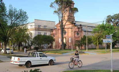 El centro de Gobernador Crespo, un pueblo de la provincia argentina de Santa Fe.