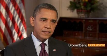 Captura de la entrevista de Barack Obama concedida a Bloomberg.