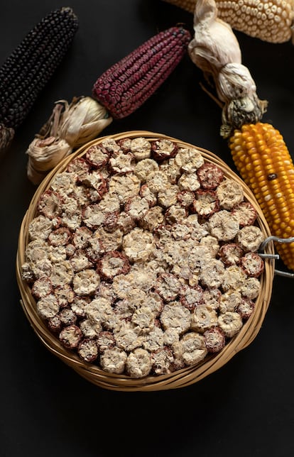 A corn sheller, also known in Mexico as an olotera or burrito. 