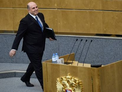 Mikhail Mishustin, el nuevo primer ministro ruso, este jueves en la Duma.