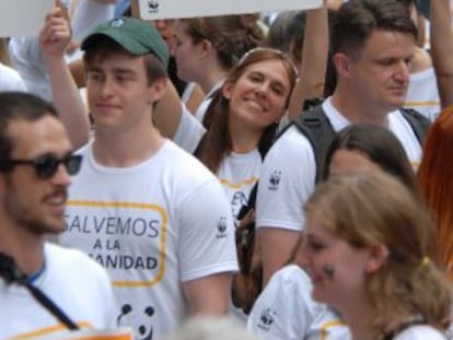 Mariana Panuncio, en la marcha de Nueva York.