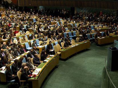 Abbas, durante su discurso ante la 66 Asamblea General de la ONU.