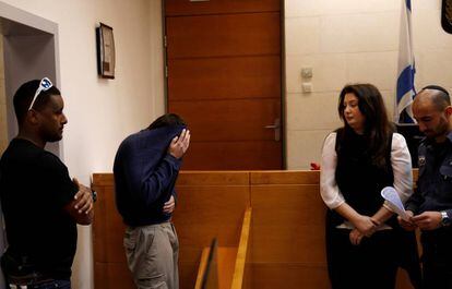 El joven de 19 a&ntilde;os en la audiencia en su contra este jueves en Israel.