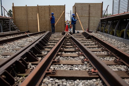 Las obras en la estación Tezonco de la Linea 12.