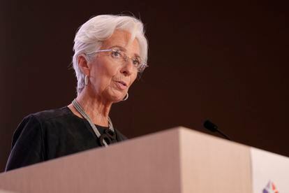 Christine Lagarde, presidenta del BCE, en el Congreso de las Regiones de Saint-Ouen, Francia, el pasado 19 de octubre.