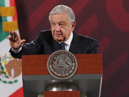 El presidente de México, Andrés Manuel López Obrador, durante una de sus conferencias mañaneras.