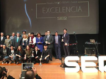 Los premiados de la primera gala de Radio Bilbao a la Excelencia.