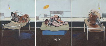 Tres estudios de figuras sobre camas. © The Estate of Francis Bacon