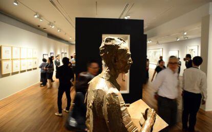 Exposición dedicada al pintor chino Wu Guanzhong en la Galería Nacional de Singapur.