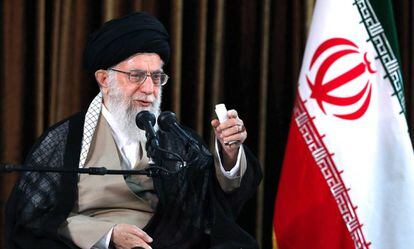 Jamenei durante la reunión de este sábado con el cuerpo diplomático en Teherán. 
 