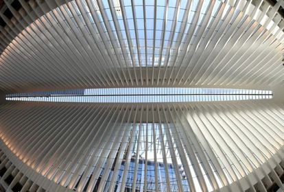 Interior del Oculus, que conectar&aacute; 11 l&iacute;neas de metro cuando terminen todas las obras esta primavera. 