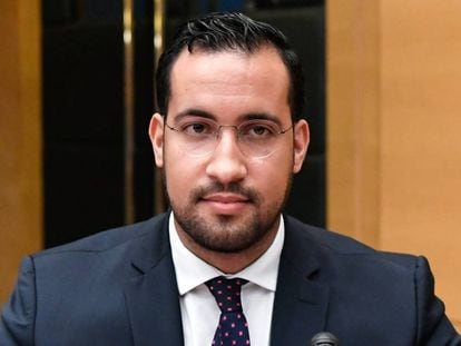 El exasesor de seguridad del Elíseo, Alexandre Benalla, en el Senado 