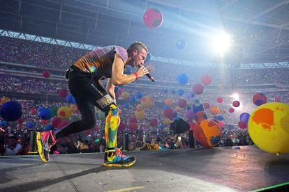 El cantante Chris Martin, el pasado 12 de agosto en el concierto de Coldplay en el estadio de Wembley (Londres).