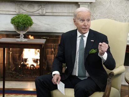 El presidente de Estados Unidos, Joe Biden, este viernes en el Despacho Oval de la Casa Blanca.