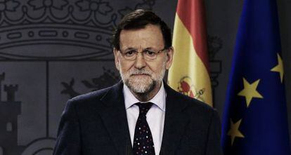 Rajoy, este martes en rueda de prensa en el Palacio de la Moncloa.