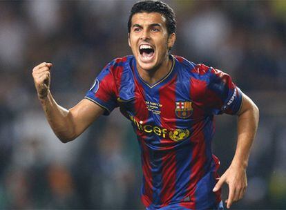 Pedro celebra su gol