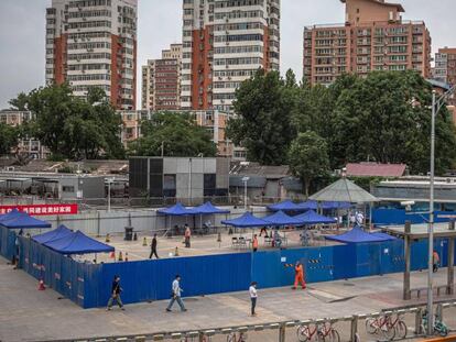 Centro de pruebas para detectar el coronavirus en Pekín.