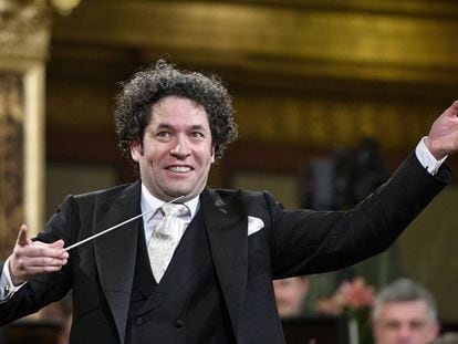 El director de orquesta venezolano Gustavo Dudamel durante un concierto en Viena en enero pasado.