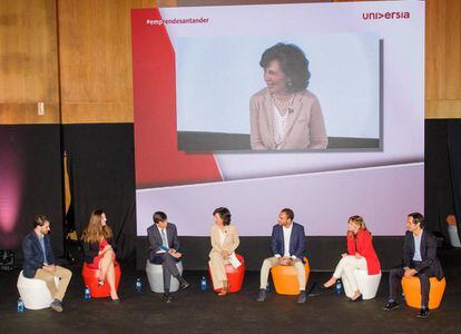 Ana Bot&iacute;n interviene en Vigo el encuentro de emprendedores, en una imagen cedida por el Santander.