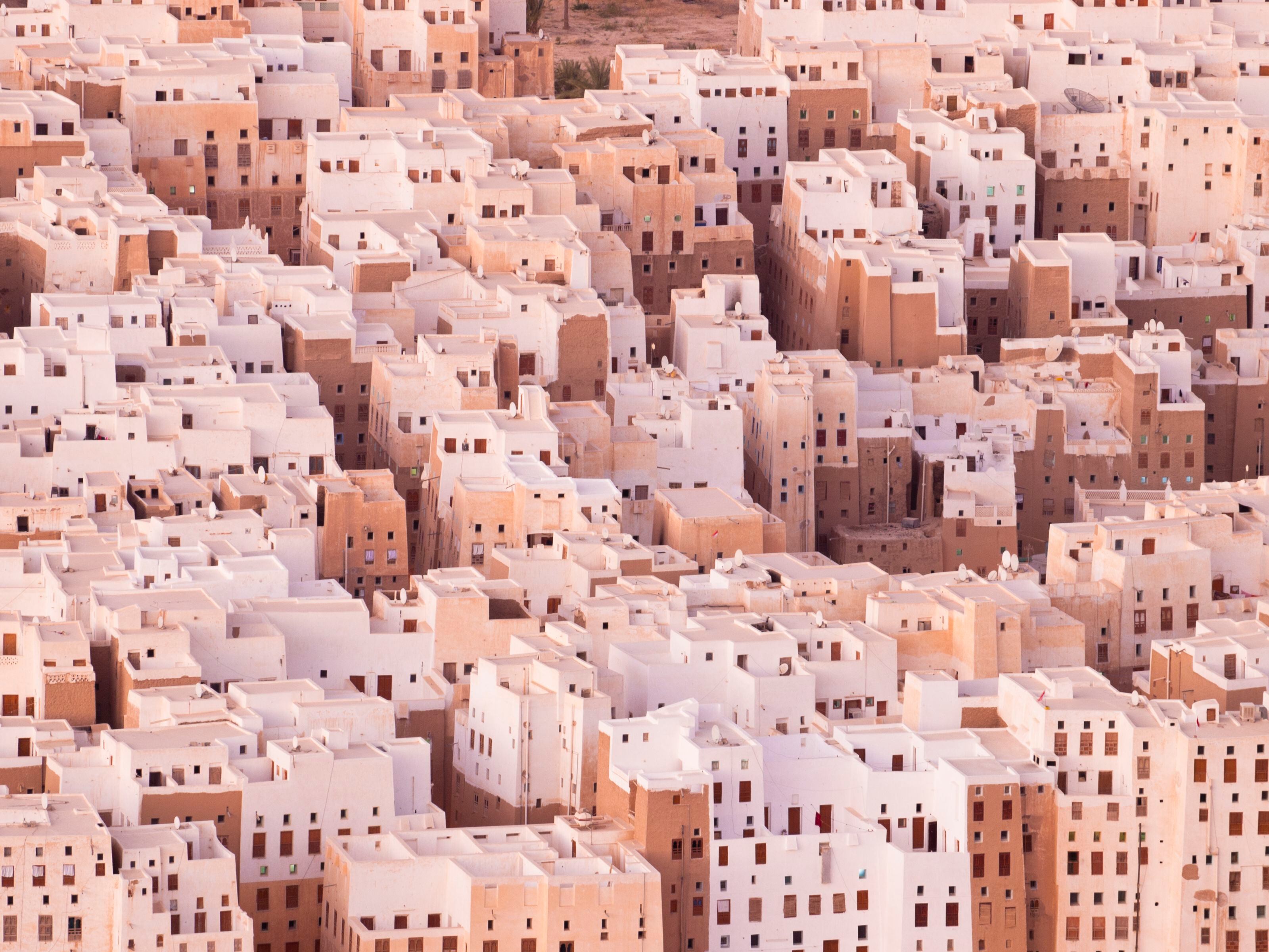 Vista aérea de la ciudad de Shibam, conocida como la Manhattan de Arabia.