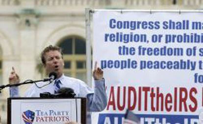 El senador republicano Rand Paul, en un acto organizado por el Tea Party.