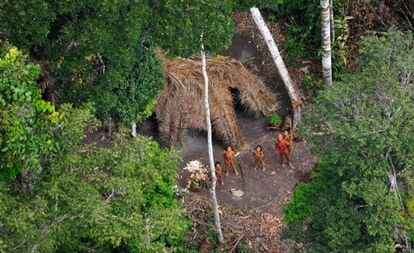 Pueblo indígena en la Amazonia brasileña.
