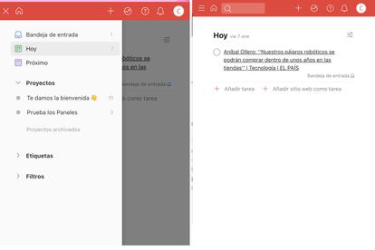 Extensión de Todoist.