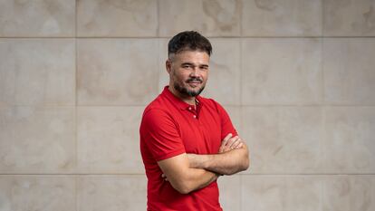 Gabriel Rufián, candidato de Esquerra Rerpublicana por Barcelona, este miércoles en la sede del partido en la capital catalana.