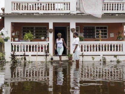 Inundaciones tras el huracán María, en Loiza (Puerto Rico), en 2017. 