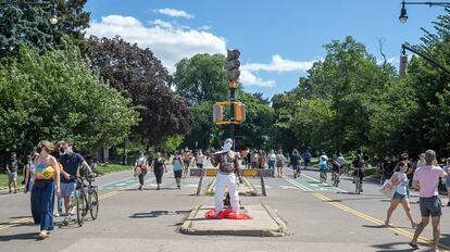 Protestas en Gran Army Plaza contra el asesinato de George Floyd