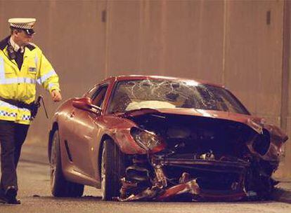 El coche del futbolista inglés tras sufrir el accidente