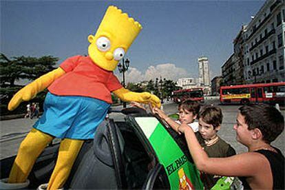 Bart Simpson, ayer en Madrid.