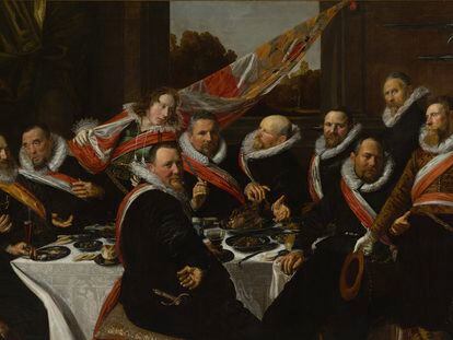 'Banquete de los oficiales de la Guardia Cívica de San Jorge' (1616), óleo sobre lienzo de Frans Hals.