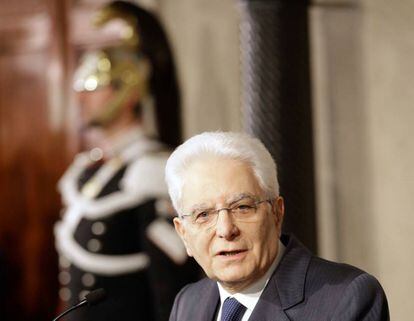 El presidente de Italia, Sergio Mattarella, ayer en el Palacio del Quirinal. 