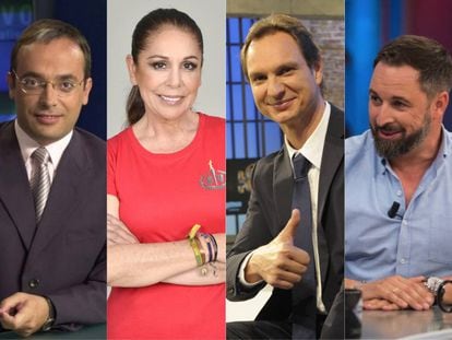 Alfredo Urdaci, Isabel Pantoja, Javier Cárdenas y Santiago Abascal, algunos de los personajes de la televisión, la cultura y la política que han protagonizado controversias en los últimos años.