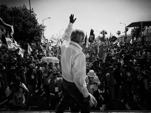 López Obrador durante su campaña en 2018.