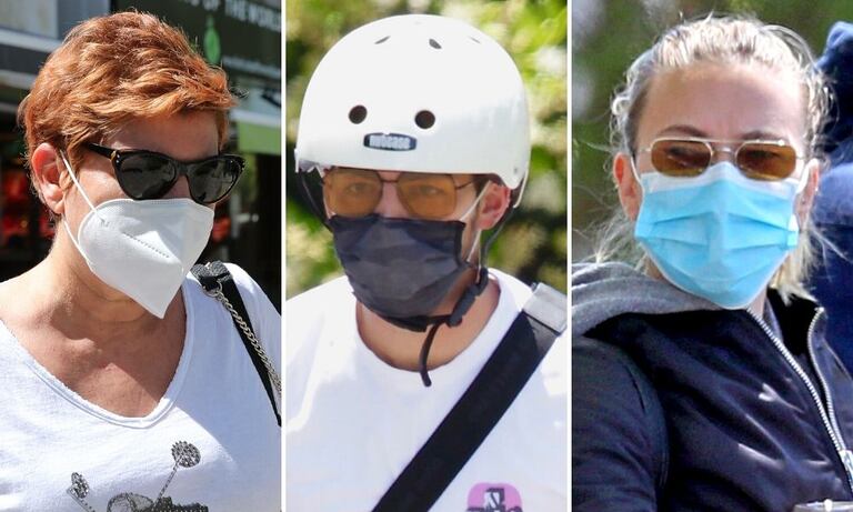 Terelu Campos, Joe Jonas y Scarlett Johansson, con sendas mascarillas.