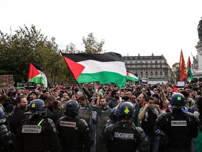 Manifestación en apoyo de Palestina en París, el día 12.