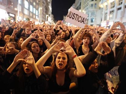 Manifestaci&oacute;n del D&iacute;a Internacional de la Mujer en Madrid.   