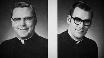 A la izquierda, el principal acusado de abusos sexuales a menores, el padre Joseph Maskell. A la derecha, otro de los religiosos implicados, Neil Magnus.