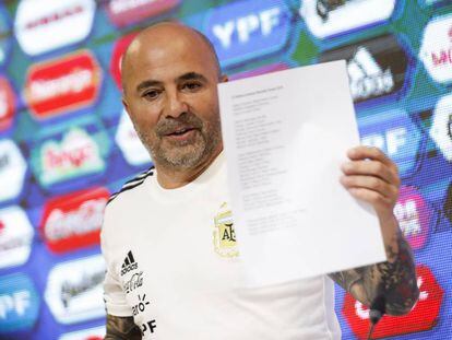 Sampaoli muestra la lista de los seleccionados para el Mundial de Rusia