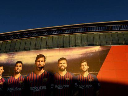 FOTO: Aspecto de una de las fachadas del Camp Nou. / VÍDEO: Declaraciones del portavoz del F. C. Barcelona, Josep Vives.